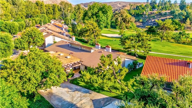 662 Via Zapata, Riverside, CA 92507 - aerial view of property and surrounding area featuring a mountainous background