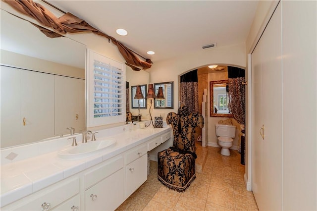 662 Via Zapata, Riverside, CA 92507 - full bathroom with vanity, tile patterned flooring, and recessed lighting