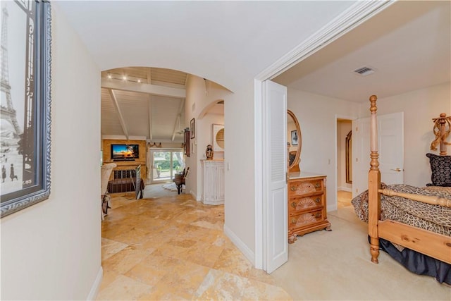 662 Via Zapata, Riverside, CA 92507 - corridor featuring arched walkways and baseboards