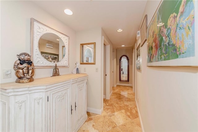 662 Via Zapata, Riverside, CA 92507 - hallway featuring recessed lighting and baseboards