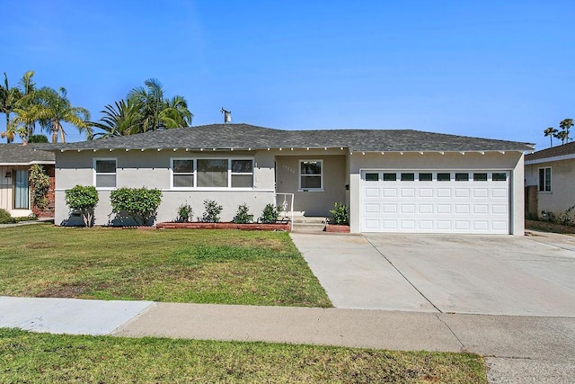 14202 Del Amo Ave, Tustin, CA 92780 - ranch-style house with an attached garage, stucco siding, concrete driveway, and a shingled roof
