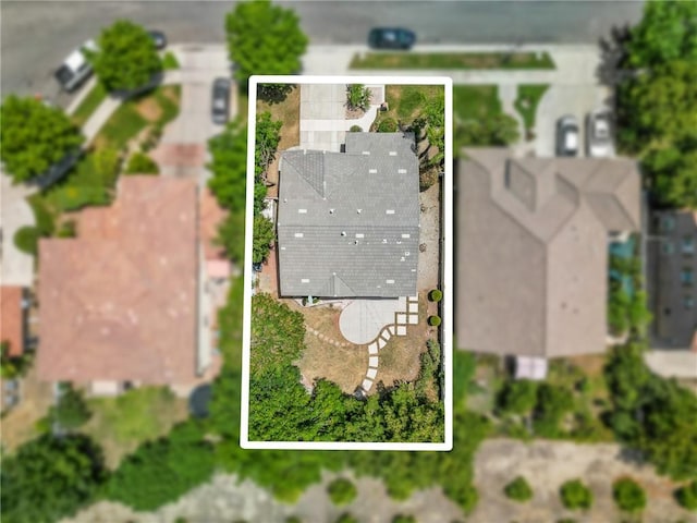 1581 Margit St, Redlands, CA 92374 - aerial view of property and surrounding area featuring property parcel outlined