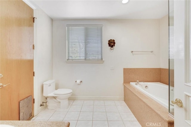 134 E Las Flores Ave, Arcadia, CA 91006 - full bathroom featuring a garden tub and tile patterned floors