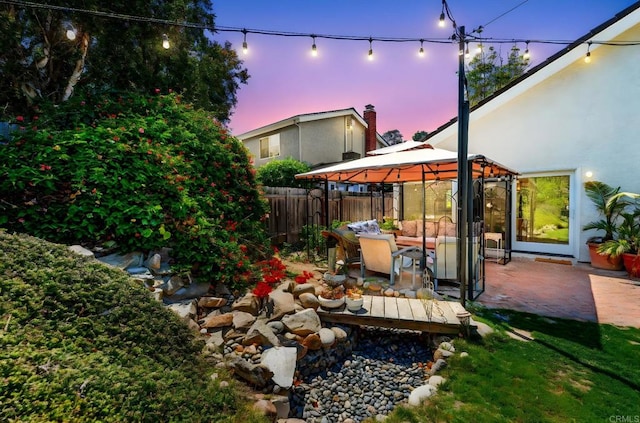 3432 Mount Ariane Dr, San Diego, CA 92111 - view of yard featuring a gazebo and a patio area