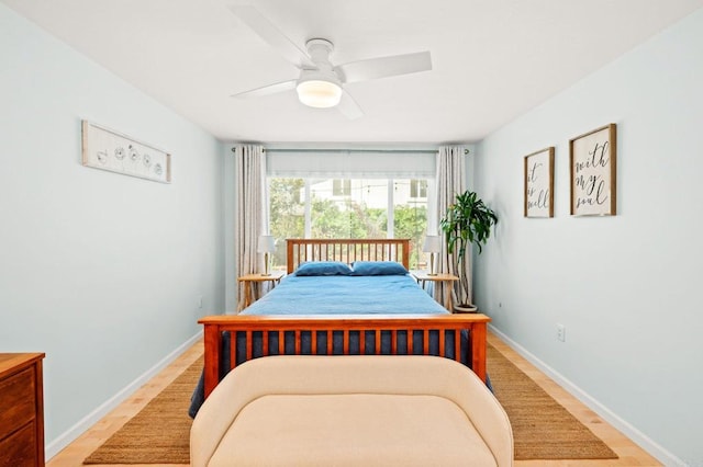 3432 Mount Ariane Dr, San Diego, CA 92111 - bedroom with light wood-style floors and a ceiling fan