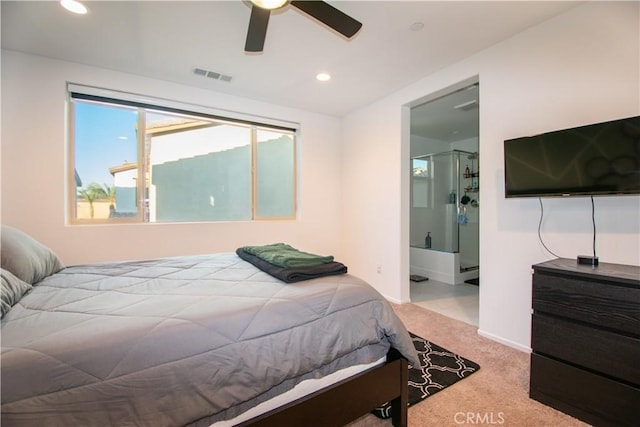 29392 Tourmaline Way, Winchester, CA 92596 - bedroom featuring carpet, recessed lighting, ensuite bath, and a ceiling fan