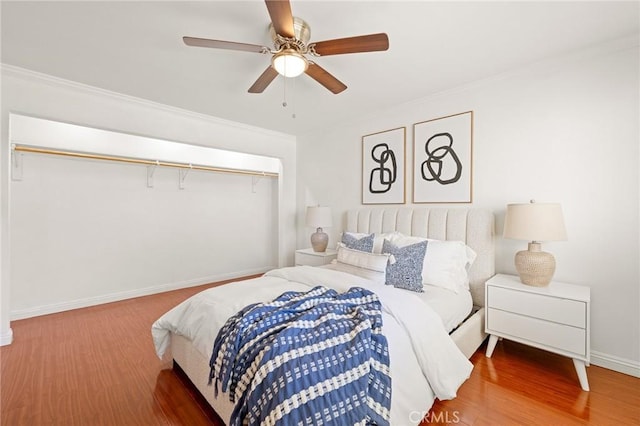 22824 Hilton Head Dr Unit 87, Diamond Bar, CA 91765 - bedroom with wood finished floors, crown molding, and a ceiling fan