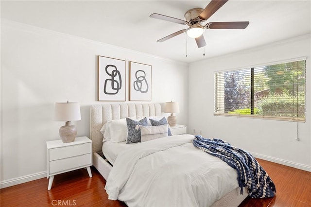 22824 Hilton Head Dr Unit 87, Diamond Bar, CA 91765 - bedroom featuring wood finished floors, ornamental molding, and a ceiling fan