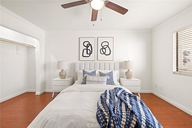 22824 Hilton Head Dr Unit 87, Diamond Bar, CA 91765 - bedroom featuring ornamental molding, wood finished floors, a ceiling fan, and a closet