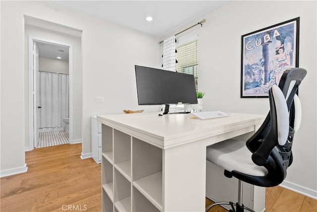 38 Marisol St, Rancho Mission Viejo, CA 92694 - office area with light wood-style flooring and recessed lighting