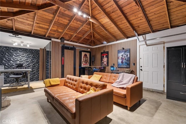 8626 Stark St, Riverside, CA 92504 - cinema featuring wooden ceiling and concrete floors