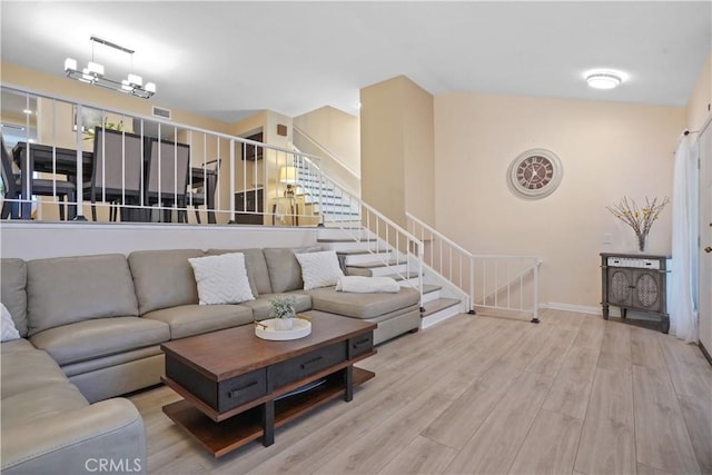 18230 Oxnard St Unit 110, Tarzana, CA 91356 - living room with stairway and wood finished floors