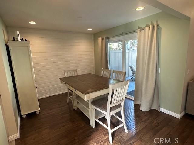 6080 Cape Cod Ln Unit 54, Yorba Linda, CA 92887 - dining space featuring dark wood-type flooring and recessed lighting