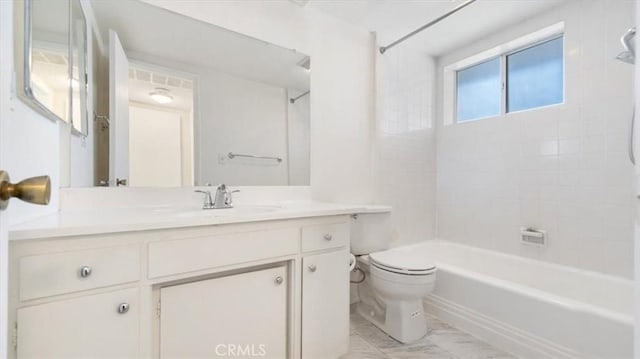 1115 Cordova St Unit 207, Pasadena, CA 91106 - bathroom featuring vanity, tub / shower combination, and marble finish floors