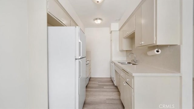 1115 Cordova St Unit 207, Pasadena, CA 91106 - kitchen featuring white appliances, light wood finished floors, and light countertops