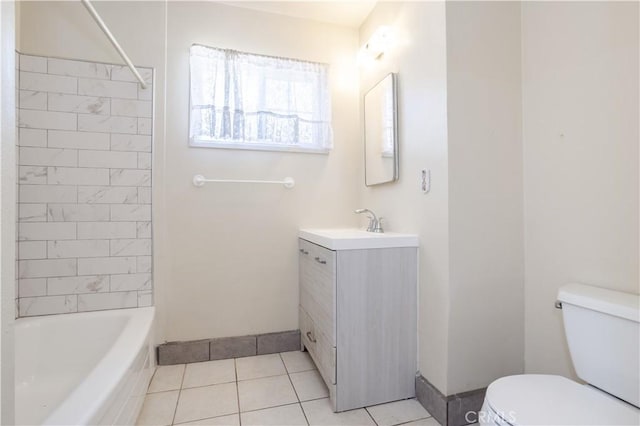 8825 Sophia Ave, North Hills, CA 91343 - full bath with vanity, tile patterned floors, and bathtub / shower combination
