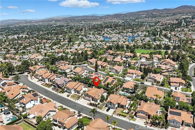 20455 Via Canarias, Yorba Linda, CA 92887 - aerial view of property's location with a mountainous background and nearby suburban area