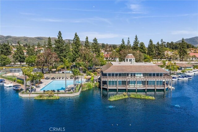 20455 Via Canarias, Yorba Linda, CA 92887 - aerial view of a pool and a water and mountain view