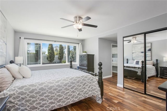 25632 Adriana St, Mission Viejo, CA 92691 - bedroom with wood finished floors, a ceiling fan, and a closet