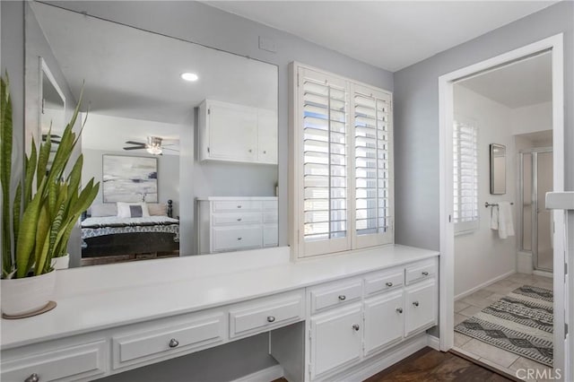 25632 Adriana St, Mission Viejo, CA 92691 - bathroom with a shower stall, a ceiling fan, ensuite bathroom, and vanity