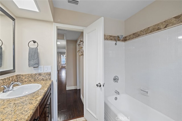 2115 Kathryn Way, Placentia, CA 92870 - full bathroom featuring vanity, bathing tub / shower combination, and wood finished floors