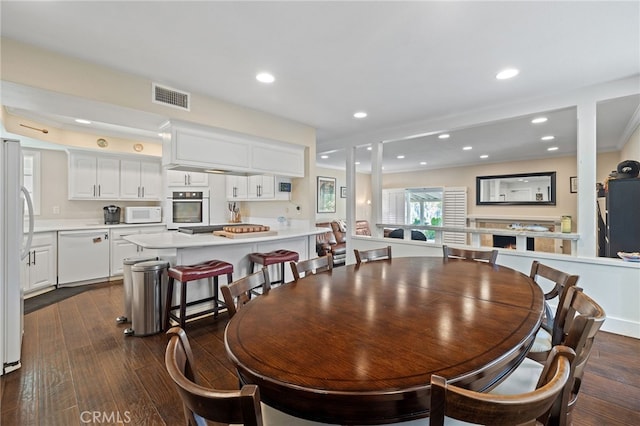 2115 Kathryn Way, Placentia, CA 92870 - dining space featuring dark wood-style flooring and recessed lighting