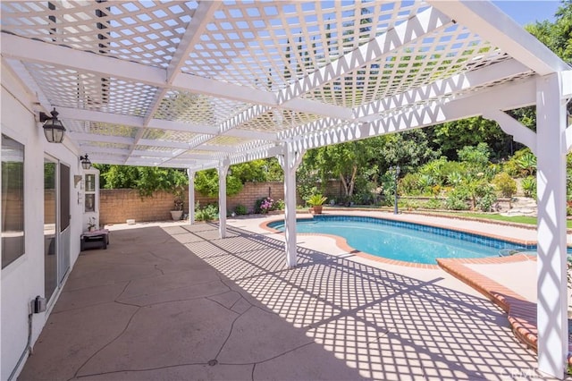 11721 Killimore Ave, Porter Ranch, CA 91326 - view of pool featuring a fenced backyard, a pergola, and a patio