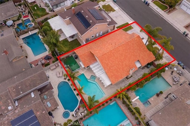 21211 Poston Ln, Huntington Beach, CA 92646 - bird's eye view of a pool area