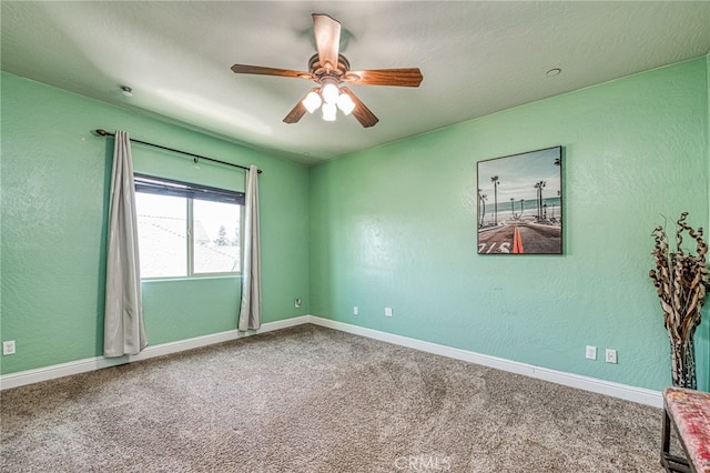 6626 W Alluvial Ave, Fresno, CA 93722 - empty room with ceiling fan, carpet floors, and a textured wall
