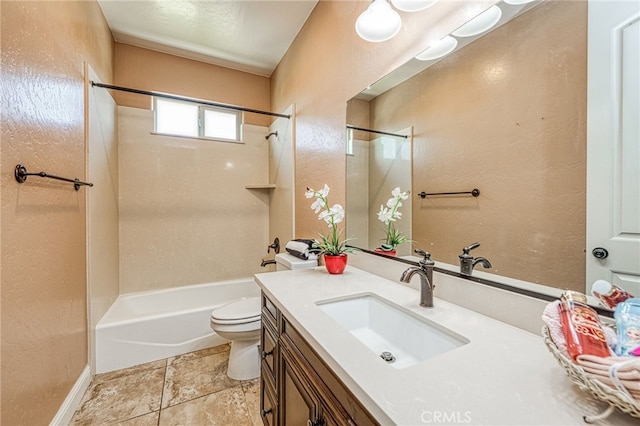 6626 W Alluvial Ave, Fresno, CA 93722 - full bath with  shower combination, vanity, and a textured wall