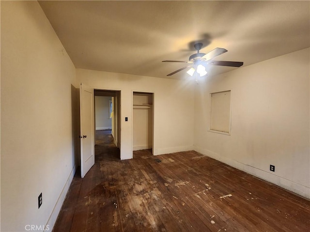 4317 Lugo Ave, Chino Hills, CA 91709 - unfurnished bedroom with hardwood / wood-style floors, a closet, and ceiling fan