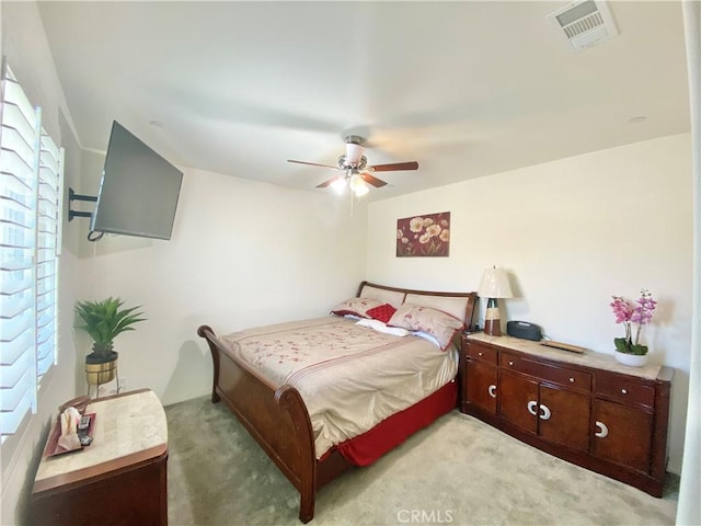 1011 Balsam St, Calimesa, CA 92320 - bedroom with light colored carpet and a ceiling fan