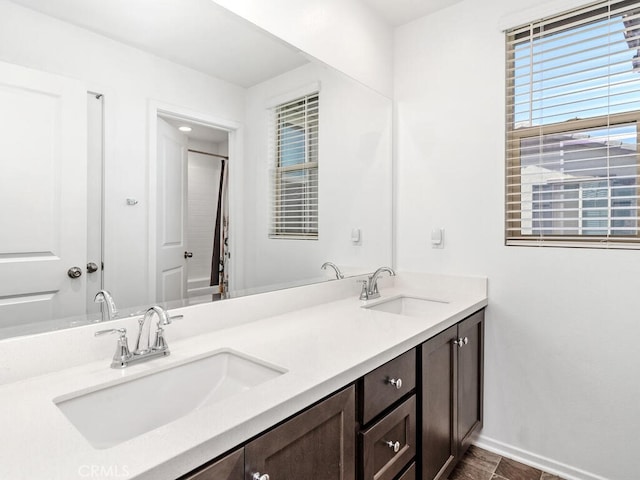 29425 Bovenzi Way, Winchester, CA 92596 - bathroom featuring double vanity and curtained shower