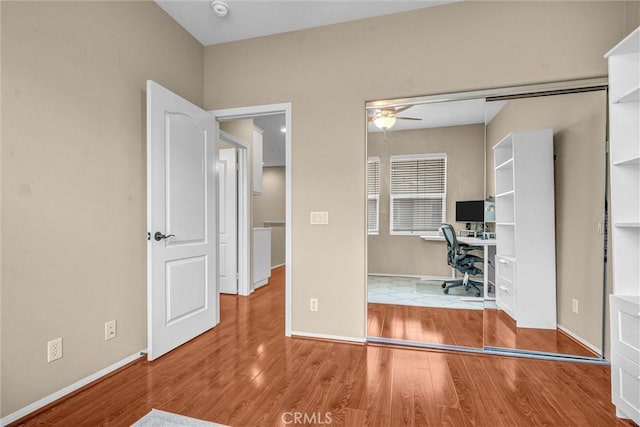 2019 Arnold Way, Fullerton, CA 92833 - unfurnished office featuring a ceiling fan and wood finished floors