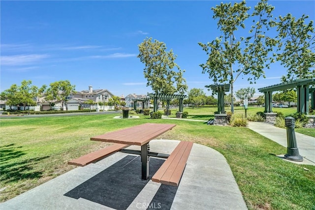 2019 Arnold Way, Fullerton, CA 92833 - view of home's community featuring a pergola, a lawn, and a residential view