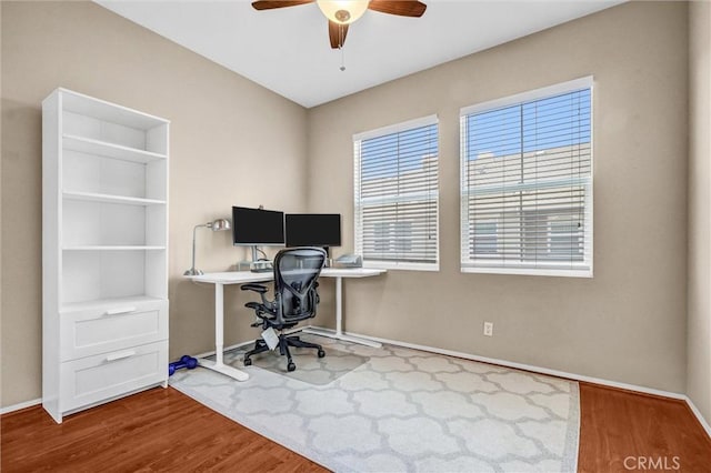 2019 Arnold Way, Fullerton, CA 92833 - office area with wood finished floors and a ceiling fan
