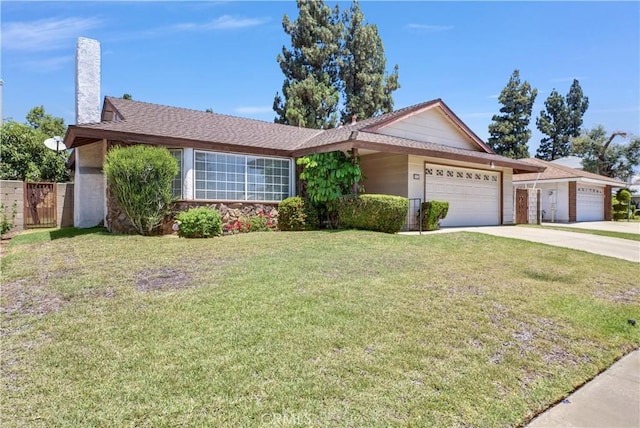1135 Hampton Ct, San Dimas, CA 91773 - ranch-style house featuring a garage, concrete driveway, and a chimney