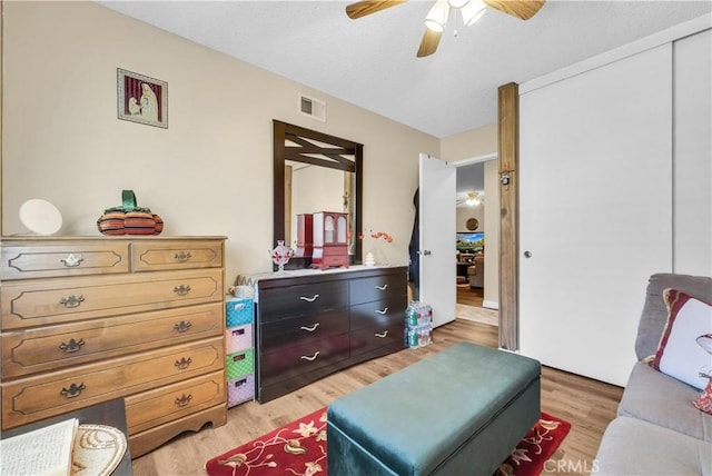 1135 Hampton Ct, San Dimas, CA 91773 - living area featuring ceiling fan and light wood-style floors
