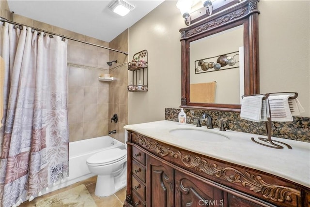 1135 Hampton Ct, San Dimas, CA 91773 - full bathroom featuring vanity, shower / bath combo, and tile patterned floors