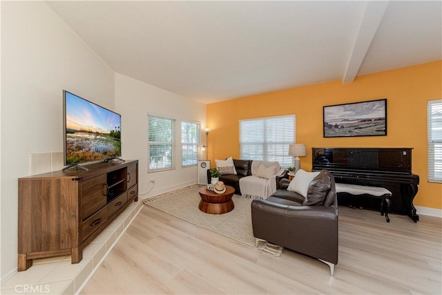 15034 Ocaso Ave, La Mirada, CA 90638 - living room featuring light wood-style flooring and baseboards