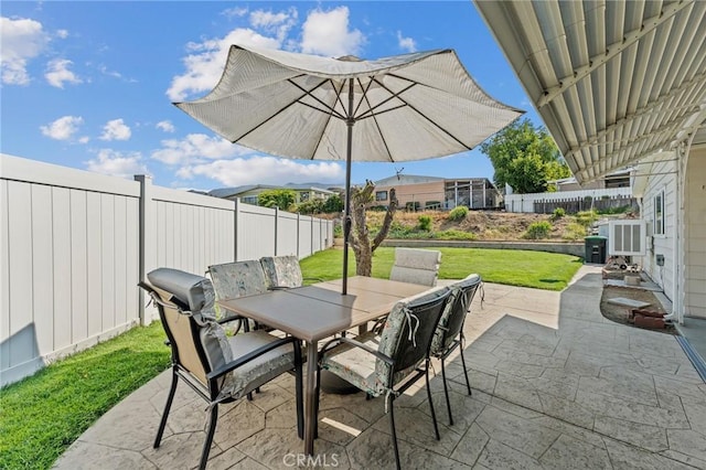 41050 Mohawk Cir, Cherry Valley, CA 92223 - fenced backyard with outdoor dining area and a patio