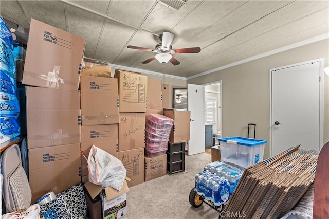 41050 Mohawk Cir, Cherry Valley, CA 92223 - storage room featuring ceiling fan