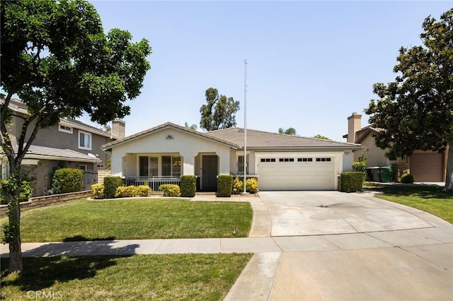 1167 Belridge Pl, Corona, CA 92881 - view of front facade featuring a garage, concrete driveway, a front yard, and stucco siding