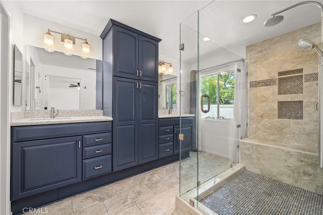 1167 Belridge Pl, Corona, CA 92881 - bathroom with a shower stall and double vanity