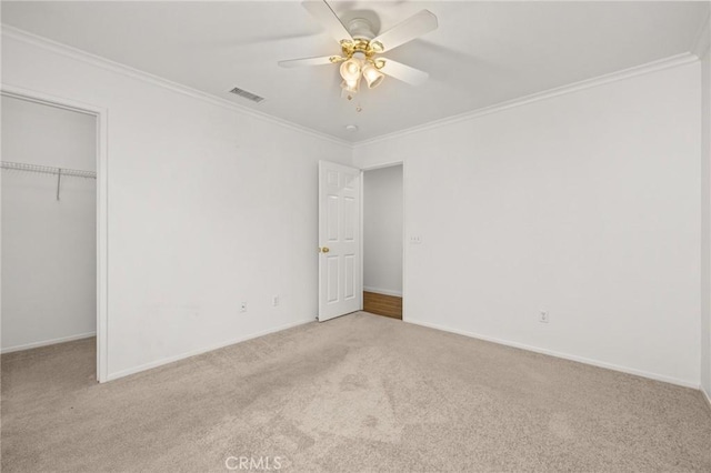 1167 Belridge Pl, Corona, CA 92881 - unfurnished bedroom featuring carpet, ornamental molding, and a ceiling fan