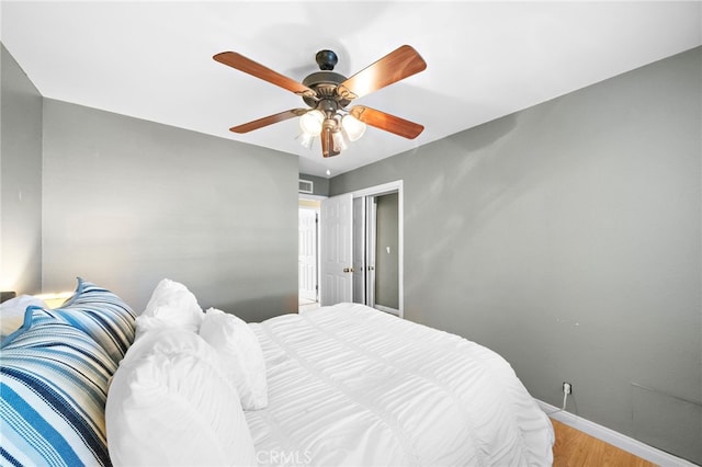 6182 Anthony Ave, Garden Grove, CA 92845 - bedroom with light wood-style flooring and ceiling fan