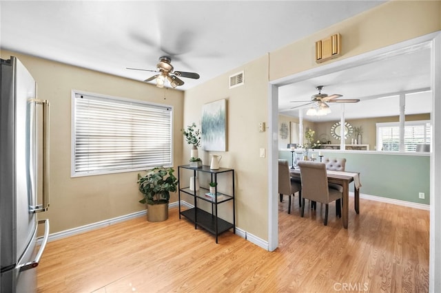 6182 Anthony Ave, Garden Grove, CA 92845 - dining space with a ceiling fan and light wood-type flooring