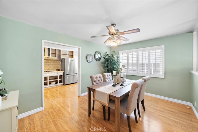 6182 Anthony Ave, Garden Grove, CA 92845 - dining room featuring ceiling fan and light wood finished floors
