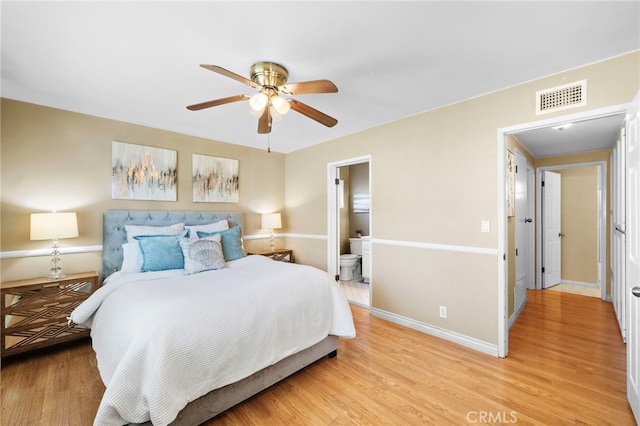 6182 Anthony Ave, Garden Grove, CA 92845 - bedroom featuring light wood-style flooring, ceiling fan, and ensuite bath