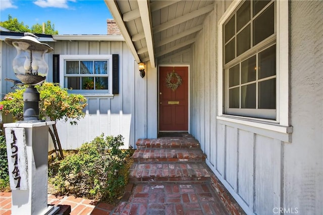 15747 Addison St, Encino, CA 91436 - view of exterior entry featuring board and batten siding